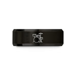 matching couples rings set – black tungsten jazz kit wedding band