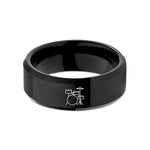 tungsten wedding band set – black tungsten jazz kit wedding band