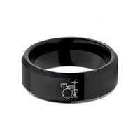 tungsten wedding band set – black tungsten jazz kit wedding band