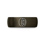 personalized rings for couples – gunmetal & black tungsten racing slick tire wedding band