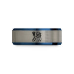 unique wedding ring sets – black & blue & gray tungsten lacrosse attacker shot wedding band