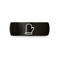 engraved couple ring sets – black tungsten oven mitt wedding band
