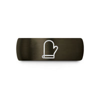 his and hers rings – gunmetal & black tungsten oven mitt wedding band