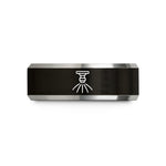 matching band sets gold – black & grey tungsten sprinkler wedding band