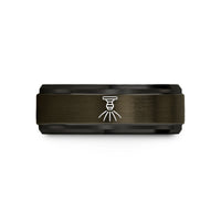 custom matching wedding rings – gunmetal & black tungsten sprinkler wedding band