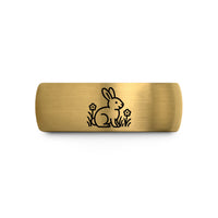 tungsten wedding bands – gold & grey tungsten bunny meadow wedding band