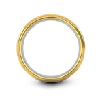 matching bands for couples – bunny meadow engraving on gold & silver tungsten wedding band