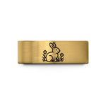couples rings with engraving – gold tungsten bunny meadow wedding band