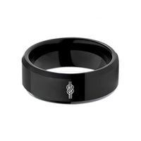 matching wedding ring sets – black tungsten prusik knot wedding band