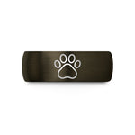 unisex wedding band set – gunmetal & black tungsten paw thin line wedding band