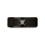 matching his her bands – black tungsten skull crossed swords wedding band