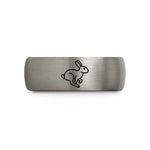 couples tungsten wedding band – black & blue & grey tungsten bunny hop wedding band