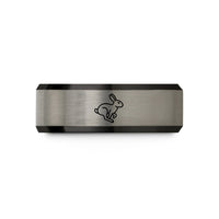couples tungsten wedding band – black & blue & gray tungsten bunny hop wedding band