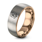 Weddings Rings for Men – rose gold & gray tungsten february violet ring