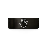 comfort fit wedding band – black & gold tungsten baby handprint wedding band