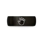women's gold wedding ring – black tungsten baby handprint wedding band