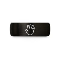 women's gold wedding ring – black tungsten baby handprint wedding band