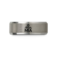 women's tungsten wedding band – black & grey tungsten mia wedding band