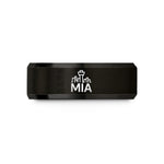engraved rings for her – black tungsten mia wedding band