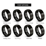 font options for inside engraving on black wedge rings