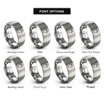 font options for inside engraving on silver wedge rings
