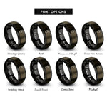 font options for inside engraving on gunmetal & black wedge rings