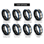 font options for inside engraving on black & blue & silver weedy sea dragon rings