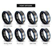 font options for inside engraving on black & blue & silver weedy sea dragon rings