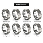 font options for inside engraving on silver weeping willow rings