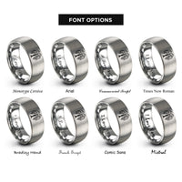 font options for inside engraving on silver weeping willow rings