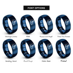 font options for inside engraving on blue weighted boots pair rings