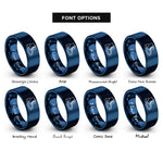 font options for inside engraving on blue weighted boots pair rings