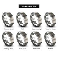 font options for inside engraving on silver weighted boots pair rings