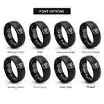 font options for inside engraving on black welder mask rings