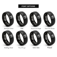 font options for inside engraving on black welder mask rings