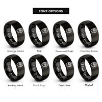 font options for inside engraving on black welder mask rings