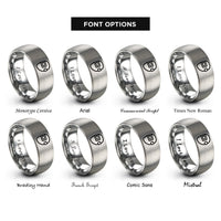 font options for inside engraving on grey welder mask rings