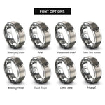 font options for inside engraving on silver welder mask rings