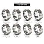 font options for inside engraving on gray welder mask torch rings