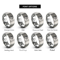 font options for inside engraving on gray welder mask torch rings