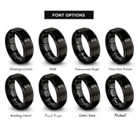 font options for inside engraving on black welding clamp rings