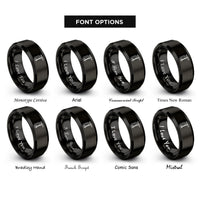 font options for inside engraving on black welding clamp rings