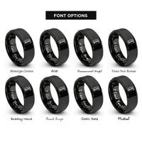 font options for inside engraving on black welding clamp rings