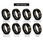font options for inside engraving on gunmetal & black welding clamp rings