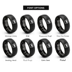 font options for inside engraving on black welding helmet rings