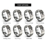 font options for inside engraving on grey welding helmet rings
