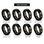 font options for inside engraving on gunmetal & black welding helmet rings