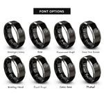 font options for inside engraving on black & silver welsh dragon shield rings