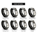 font options for inside engraving on black & grey welsh dragon shield rings