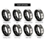 font options for inside engraving on black & silver welsh dragon shield rings